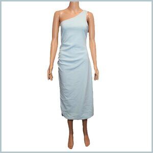 Open Edit One-Shoulder Body-Con Midi Dress NWT Blue Med